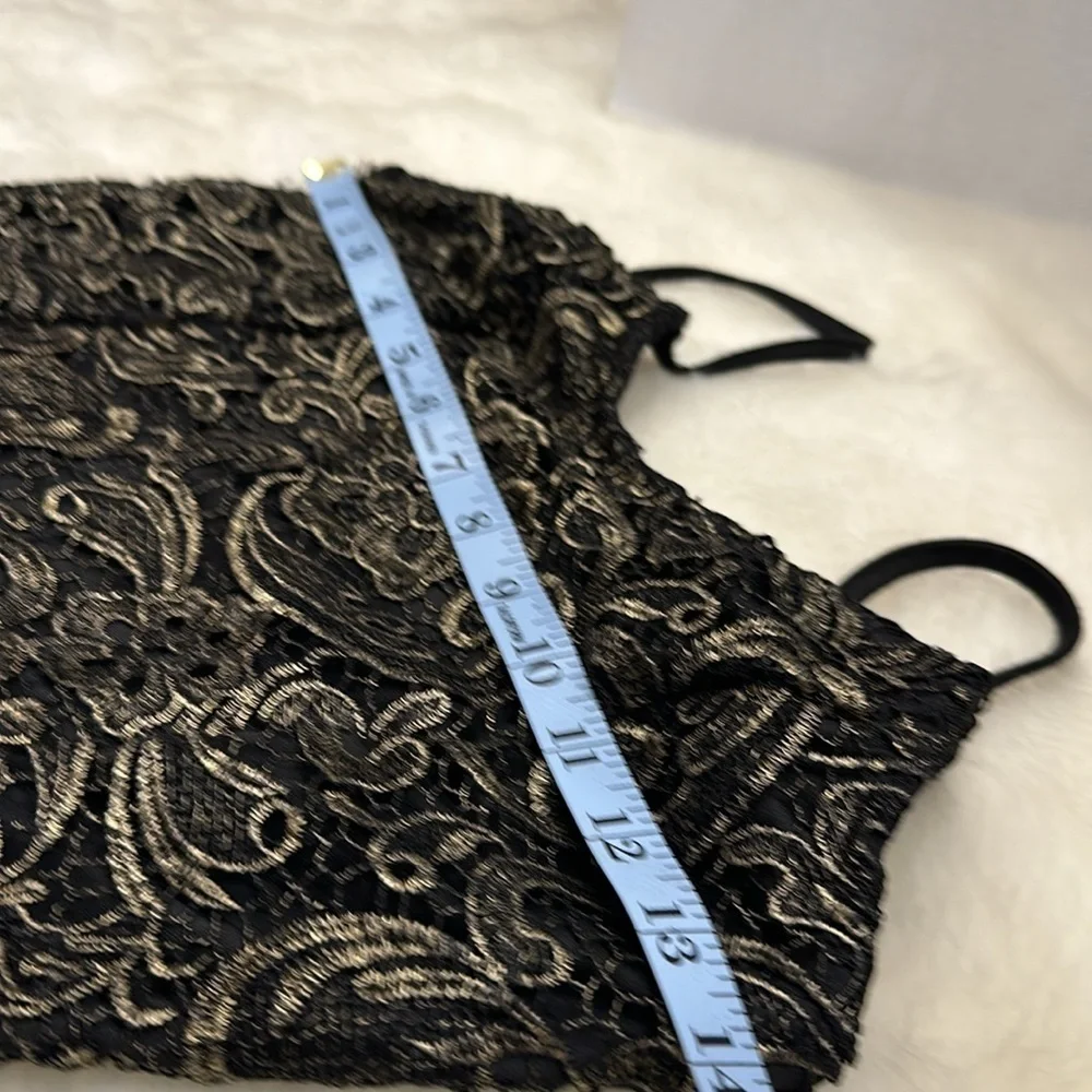 Charlotte Russe black and bronze crop top size small - Picture 9 of 14